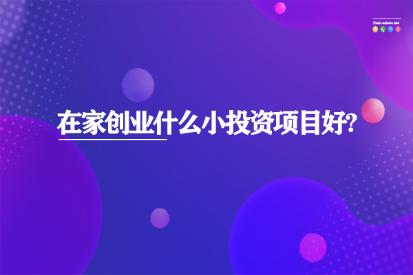 在家创业什么小投资项目好?