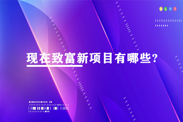 现在致富新项目有哪些?
